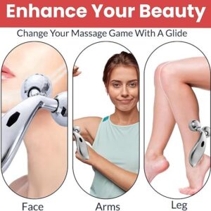 3d Manual Face Massager For Women Facial Massager and Face Roller For Glowing Skin Self Care Product Body Massage Tool Silver