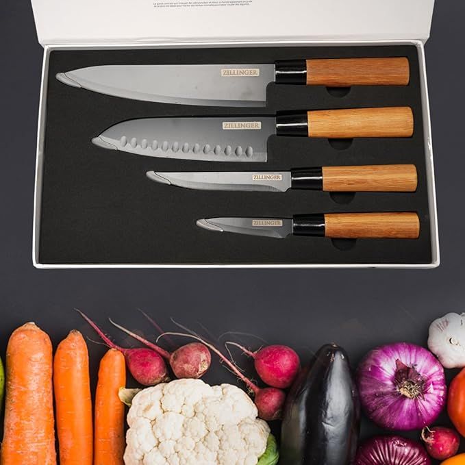 4Pcs Japanese Zillinger Knife Set - Image 3