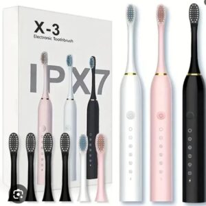 6 Modes Electric Toothbrushes for Adults Kids Smart Timer Rechargeable Whitening Toothbrush IPX7 Waterproof Tooth brush holder