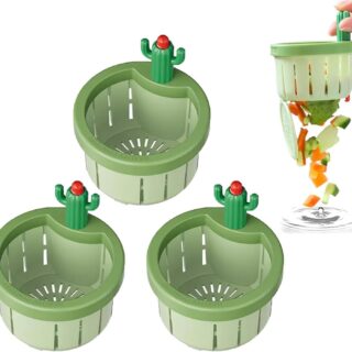 Cactus Kitchen Sink Drain Strainer Press Automatic Dumping Basket Multi Functional Home Use Draining Filter Net Kitchen Waste Collector for Sink