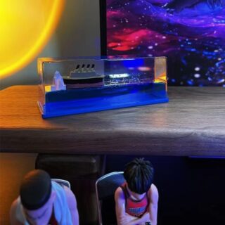 Cruise Ship Fluid Drift Bottle Hourglass Living Room Decoration Creative Sea Boat Ornaments Home Decor Toys Birthday Gift