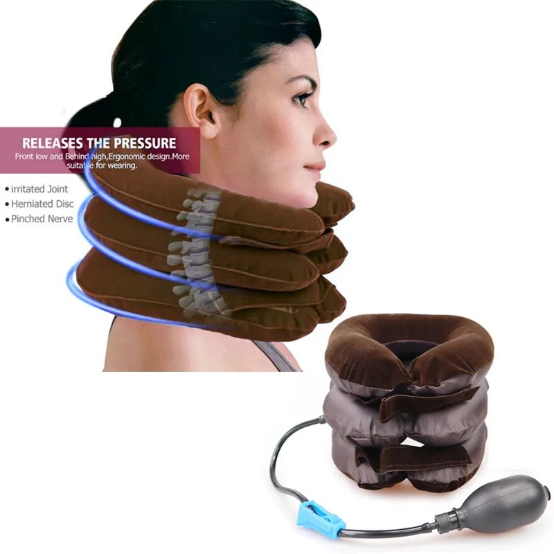 Neck Stretcher Inflatable Air Neck Traction Apparatus Device Soft Neck Cervical Collar Pillow Pain Stress Pain Relief Tractor